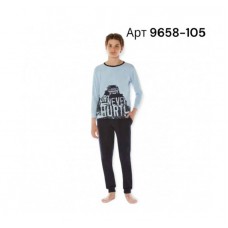 BR Піжама для хлопчика 07-10 стрейч/бавовна  9658    DUMAN MAVI(105)синій  1 шт.