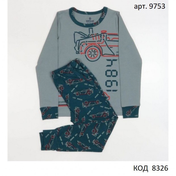 BR Піжама для хлопчика 03-06 стрейч/бавовна  9753    KOYU GRI  (512)темно-сірий  4 шт.