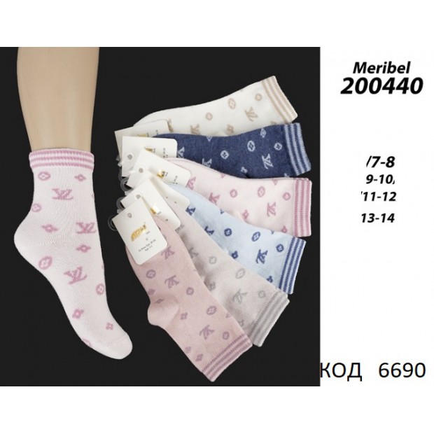 ArtiKatamino Шкарпетки бавовняні для дівчинки МАЛЮНОК 200440 МІКС кольорів  12(3) шт.