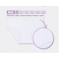 BR Труси для дівчинки 5112.01 БІЛИЙ РУБЧИК  06.07   12 (6)шт
