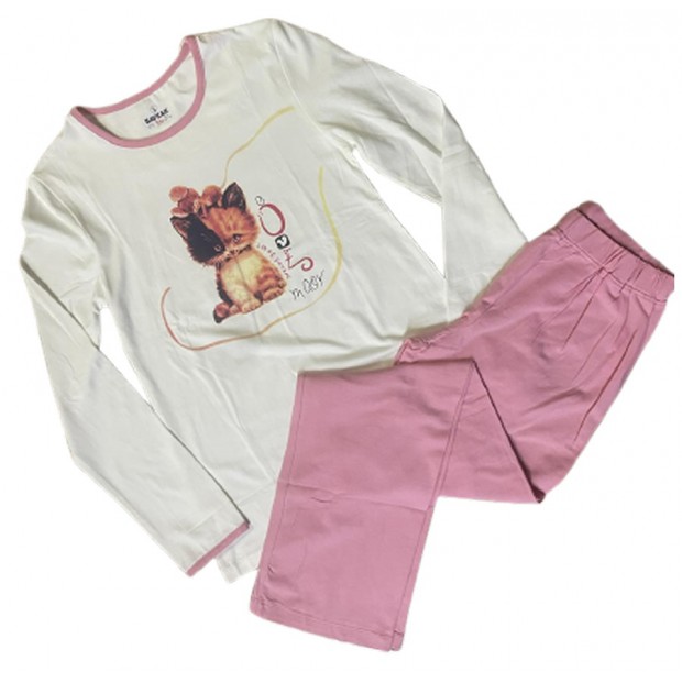 BR Піжама для дівчинки 07-10 стрейч/бавовна  9004    KREM(208)молочний  1 шт.