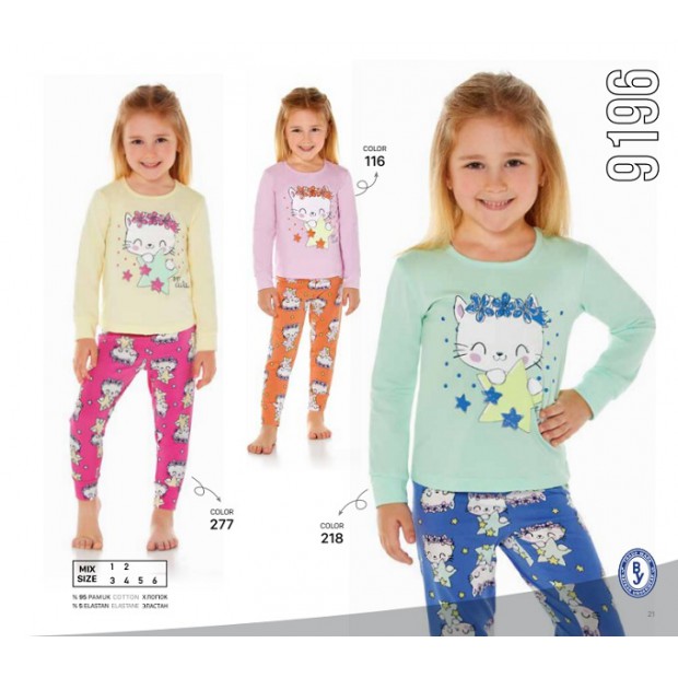 BR Піжама для дівчинки 01-02 стрейч/бавовна  9196    01,02  2 шт.
