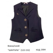 SuzieЖл 122-152шерсть Жилетка для дівчинки Жл08608 "ШАНТАЛЬ" синій 134-152    6(4)шт