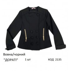 SuzieПд 122-152шерсть Піджак для дівчинки Жк06508 "ДОРОТІ" чорний 122-158  1шт